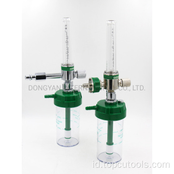 Regulator flowmeter oksigen dengan botol humidifier
